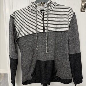 Striped Gray and Black Light Hoodie